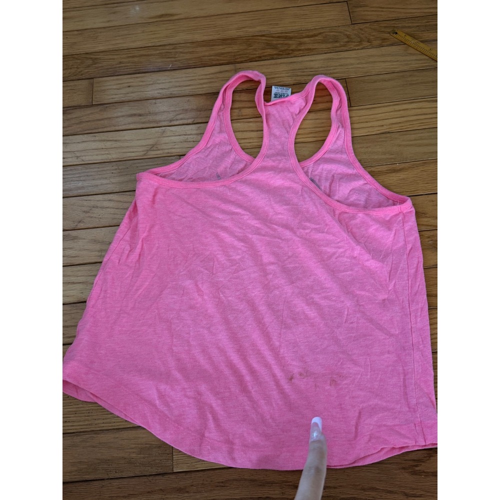 Y2K 2000s Victorias Secret PINK Sequin Racerback Tank Top Pink Black - Picture 6 of 6